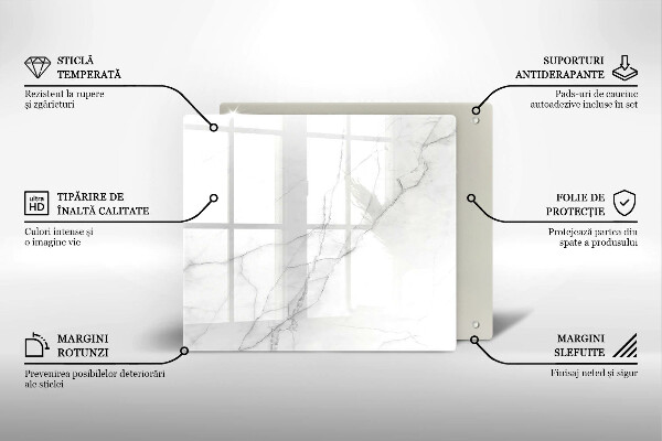 Steklena podloga za rezanje Marmorno kamnito ozadje