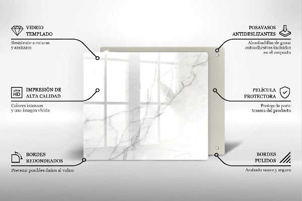 Steklena podloga za rezanje Marmorno kamnito ozadje