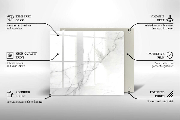 Steklena podloga za rezanje Marmorno kamnito ozadje