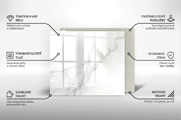 Steklena podloga za rezanje Marmorno kamnito ozadje