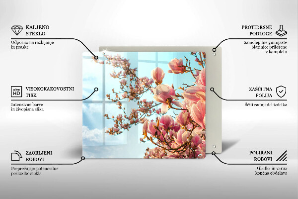 Steklena podloga za rezanje Drevo rožnatih cvetov