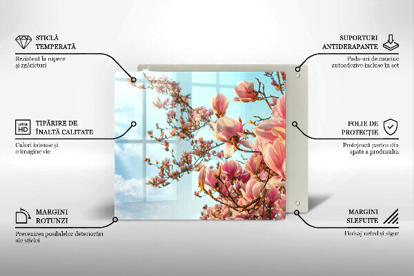 Steklena podloga za rezanje Drevo rožnatih cvetov