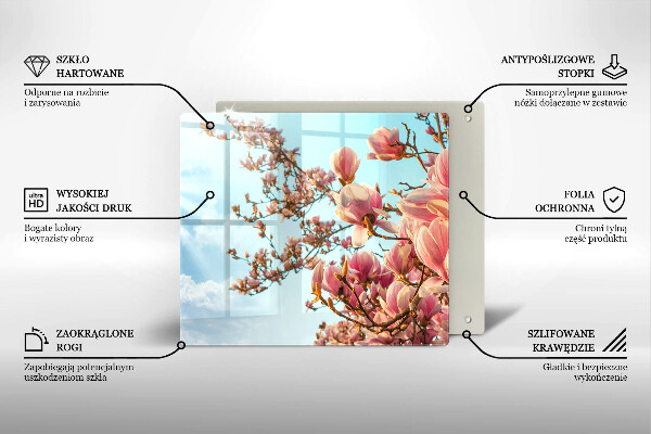 Steklena podloga za rezanje Drevo rožnatih cvetov