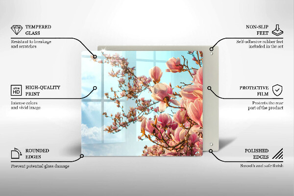 Steklena podloga za rezanje Drevo rožnatih cvetov