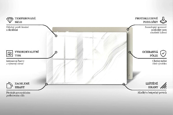 Steklena podloga za rezanje Nežen marmor