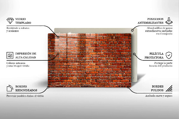 Steklena podloga za rezanje Stena iz opečne stene