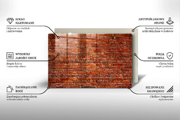 Steklena podloga za rezanje Stena iz opečne stene