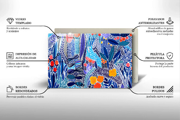 Steklena podloga za rezanje Pobarvan travnik