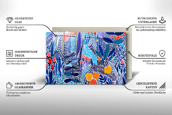 Steklena podloga za rezanje Pobarvan travnik