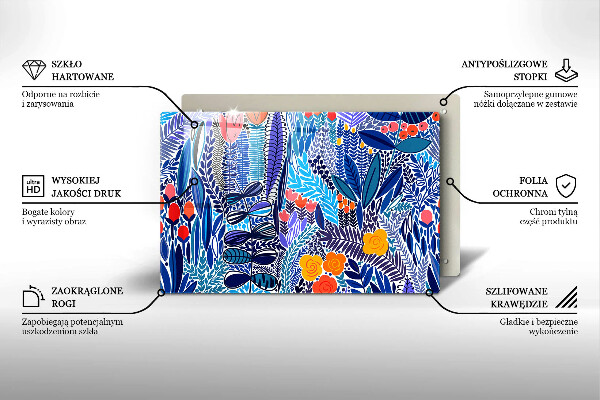 Steklena podloga za rezanje Pobarvan travnik