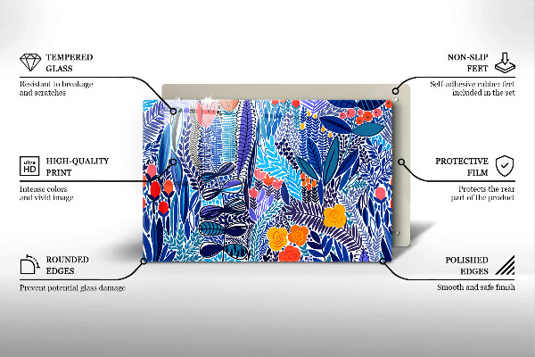 Steklena podloga za rezanje Pobarvan travnik