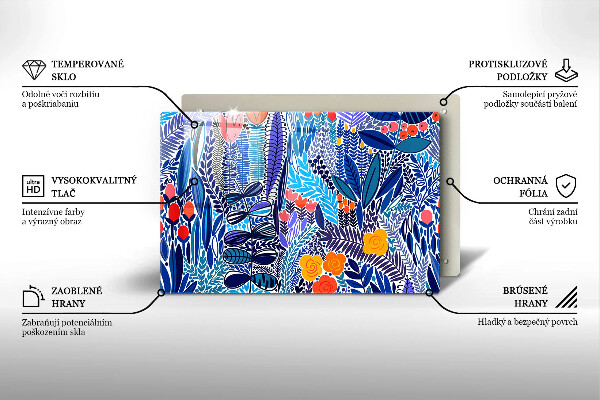 Steklena podloga za rezanje Pobarvan travnik