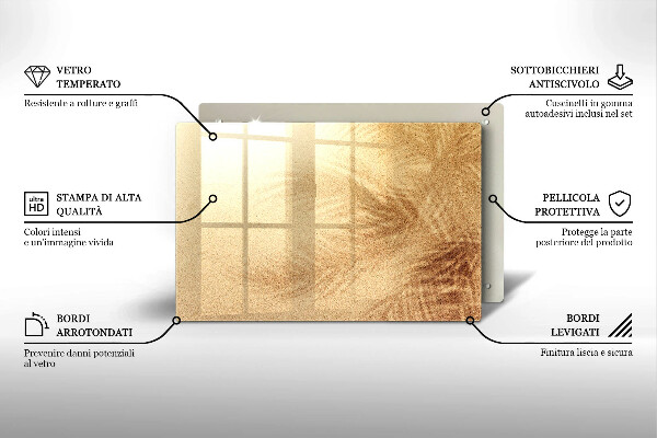 Steklena podloga za rezanje Počitnice na peščeni plaži