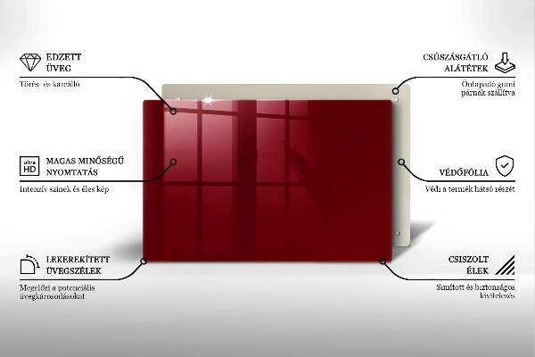 Steklena podloga za rezanje Bordo barva
