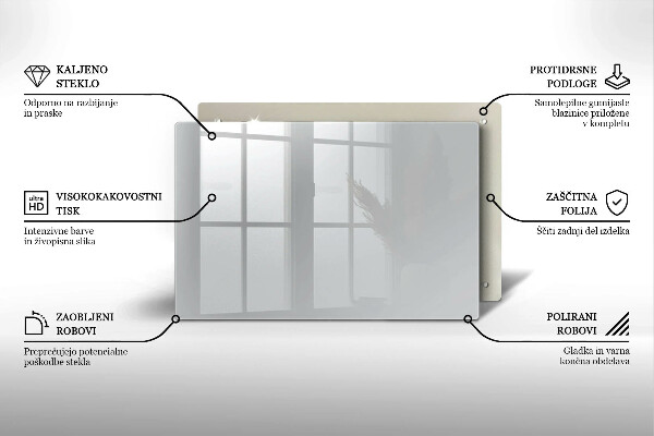 Steklena podloga za rezanje Siva barva