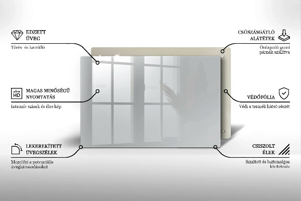 Steklena podloga za rezanje Siva barva