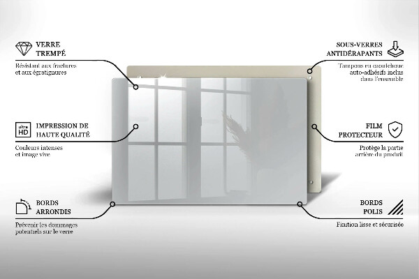 Steklena podloga za rezanje Siva barva