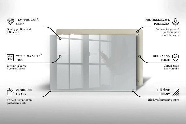 Steklena podloga za rezanje Siva barva