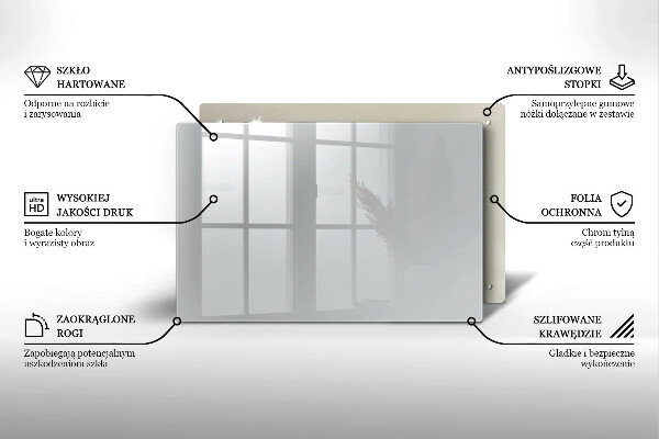 Steklena podloga za rezanje Siva barva