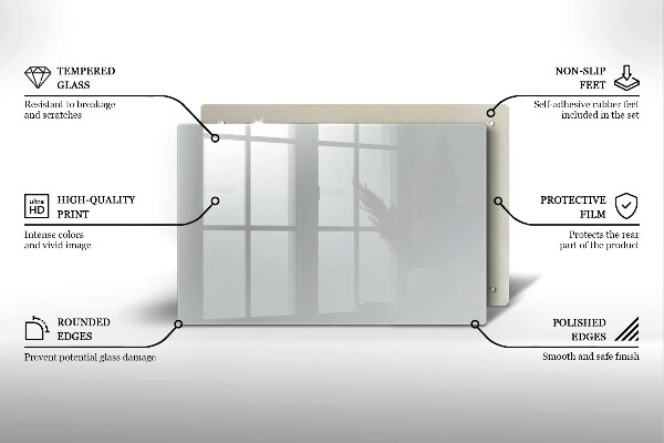 Steklena podloga za rezanje Siva barva