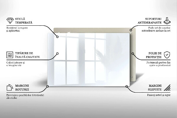 Steklena podloga za rezanje Bela barva