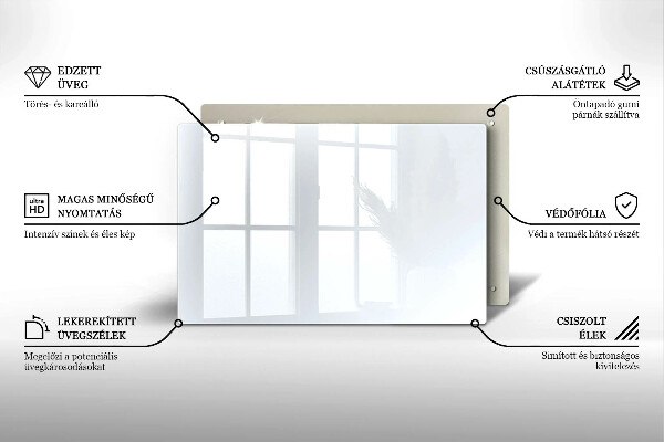 Steklena podloga za rezanje Bela barva