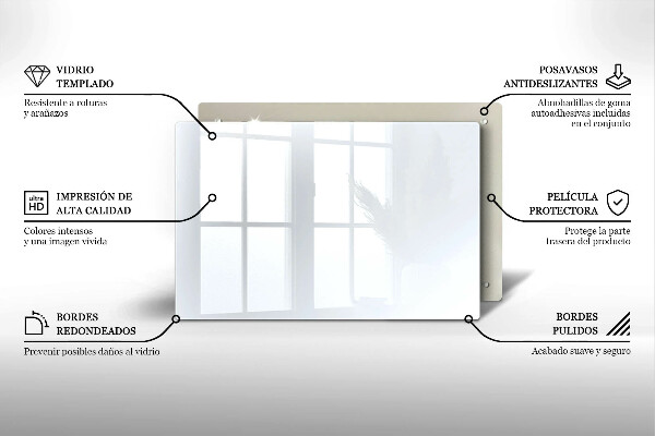 Steklena podloga za rezanje Bela barva