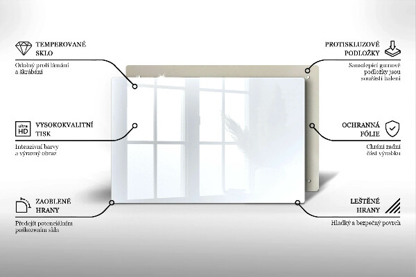 Steklena podloga za rezanje Bela barva