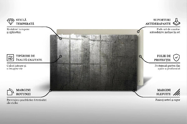 Steklena podloga za rezanje Kovinska tekstura