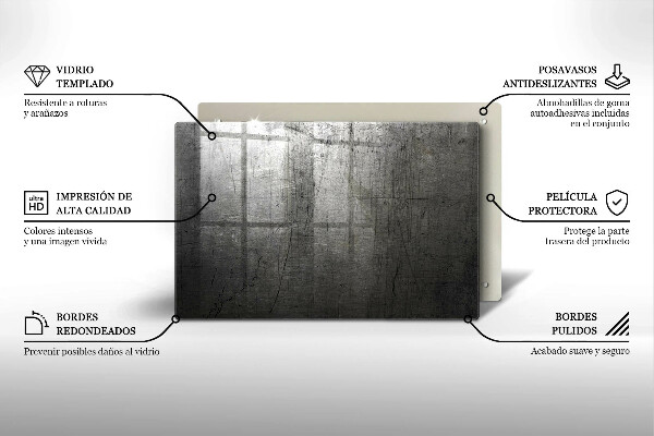 Steklena podloga za rezanje Kovinska tekstura