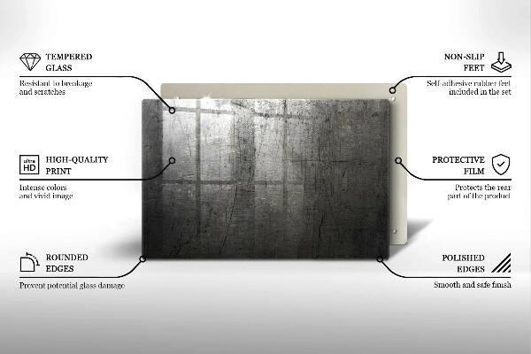 Steklena podloga za rezanje Kovinska tekstura