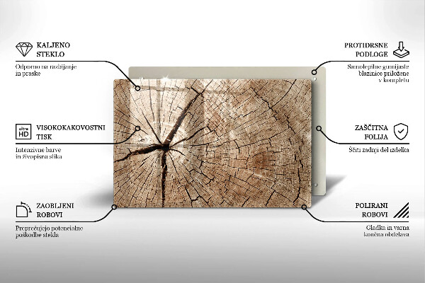 Steklena podloga za rezanje Prerez drevesa