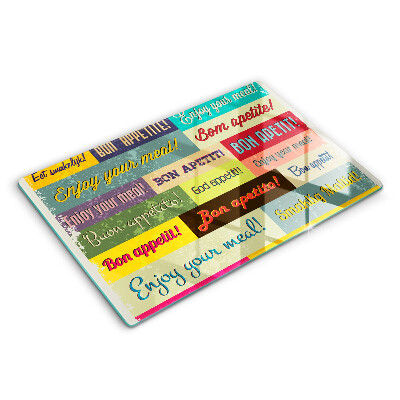 Steklena podloga za rezanje Podnapisi Bon appetit jeziki