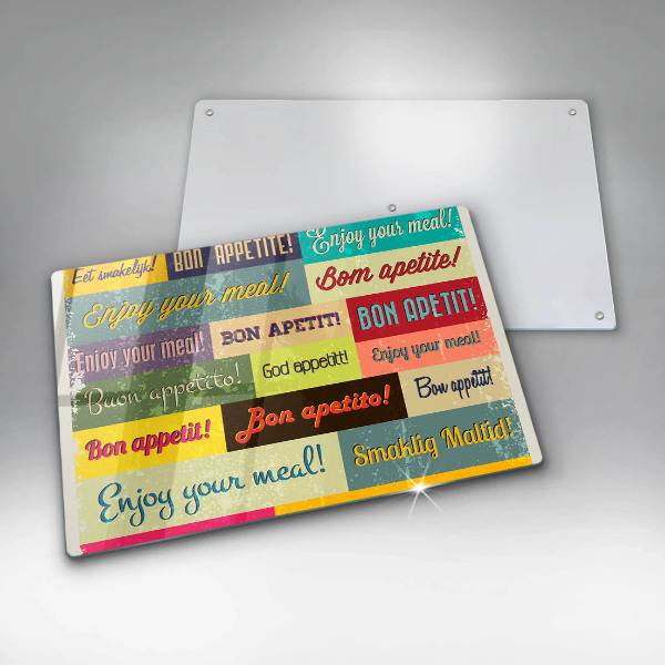Steklena podloga za rezanje Podnapisi Bon appetit jeziki