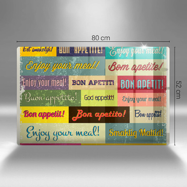 Steklena podloga za rezanje Podnapisi Bon appetit jeziki