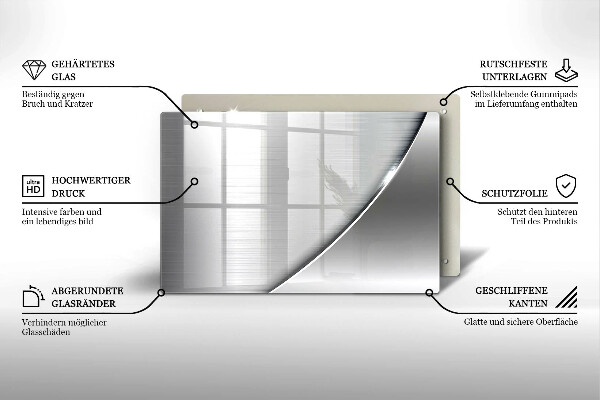 Steklena podloga za rezanje Kovinske oblike