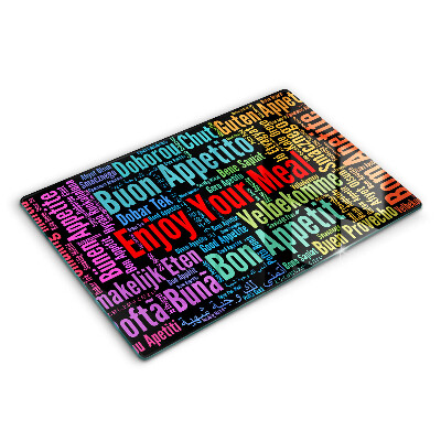 Steklena podloga za rezanje Podnapisi Bon appetit jeziki