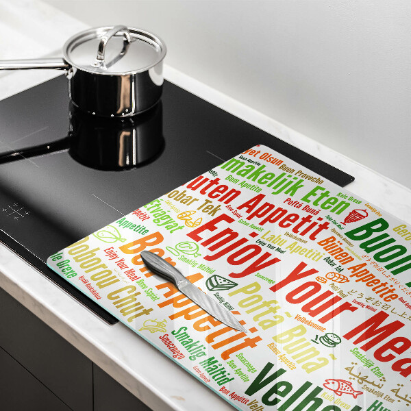 Steklena podloga za rezanje Podnapisi Bon appetit jeziki