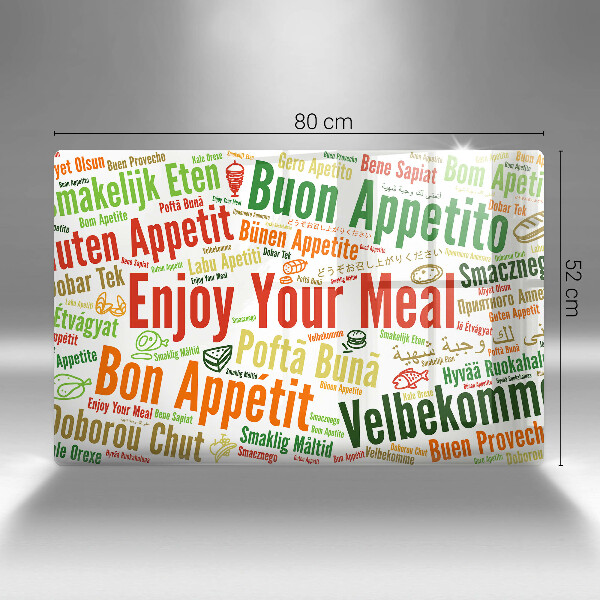 Steklena podloga za rezanje Podnapisi Bon appetit jeziki