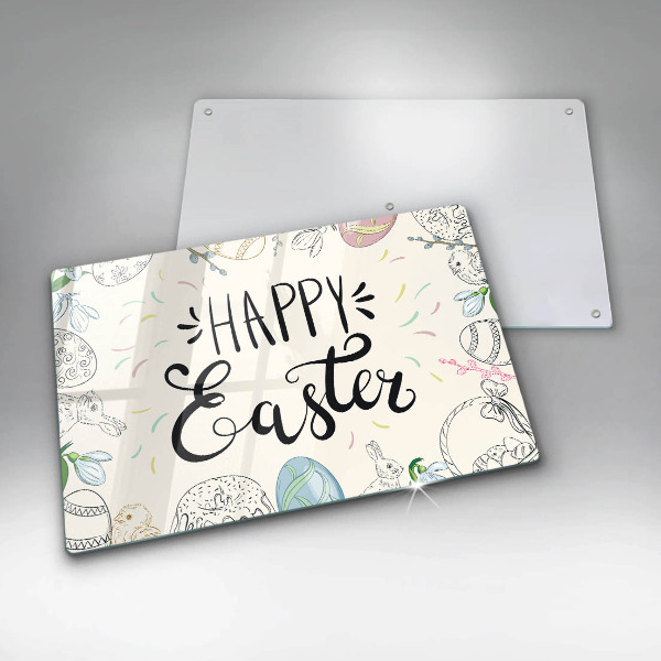Steklena podloga za rezanje Happy Easter