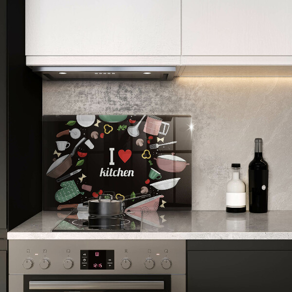Steklena podloga za rezanje Ilustracija Obožujem kuhinjo