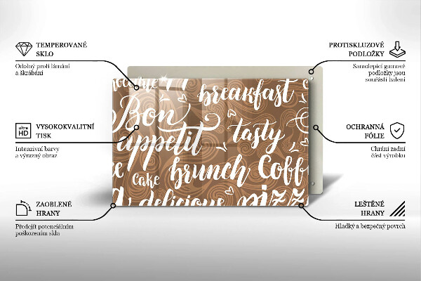 Steklena podloga za rezanje Bon appetit podnapisi