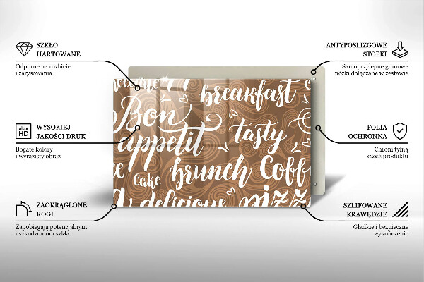 Steklena podloga za rezanje Bon appetit podnapisi