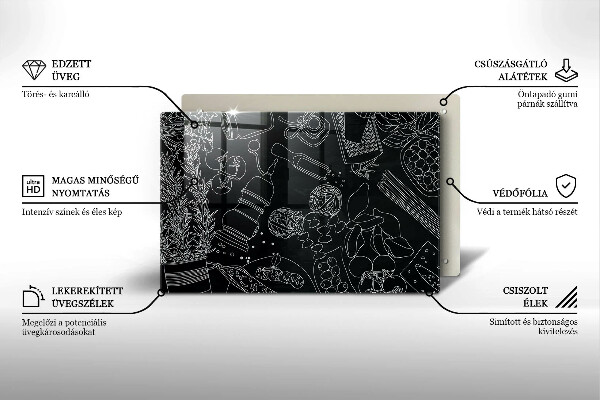 Steklena podloga za rezanje Kuhinjski dodatki