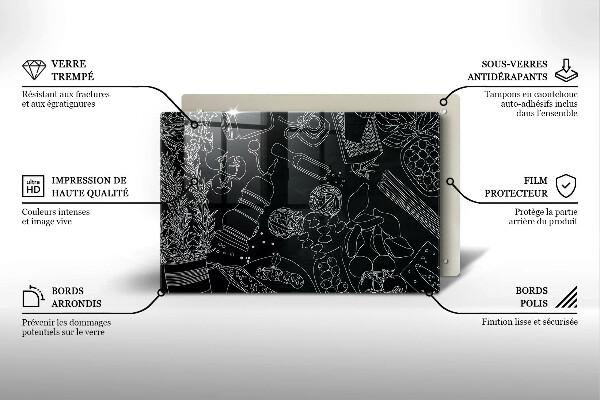 Steklena podloga za rezanje Kuhinjski dodatki