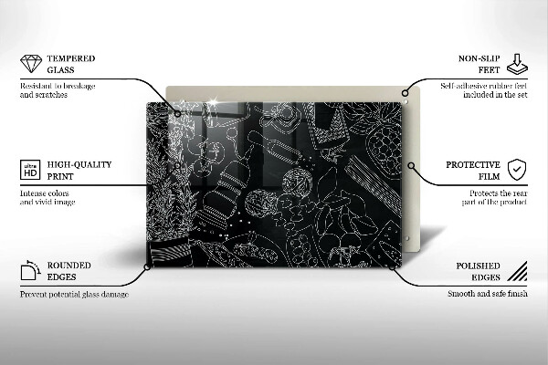 Steklena podloga za rezanje Kuhinjski dodatki