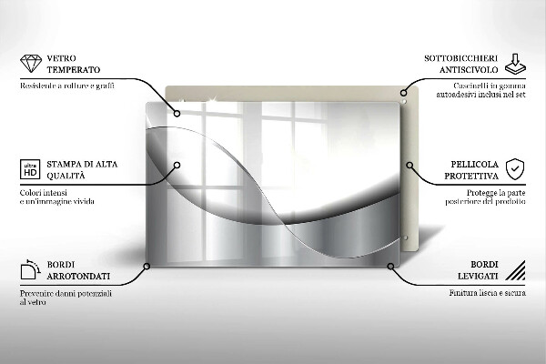 Steklena podloga za rezanje Oblikovanje abstraktnih črt
