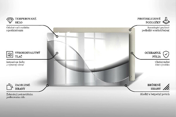 Steklena podloga za rezanje Oblikovanje abstraktnih črt
