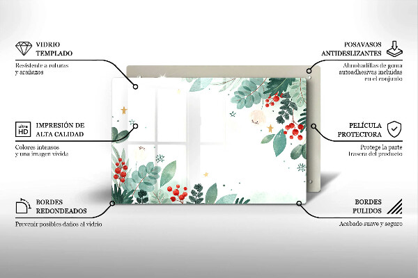 Steklena podloga za rezanje Akvarelni listi