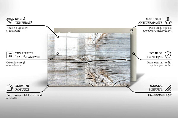 Steklena podloga za rezanje Svetla lesena struktura